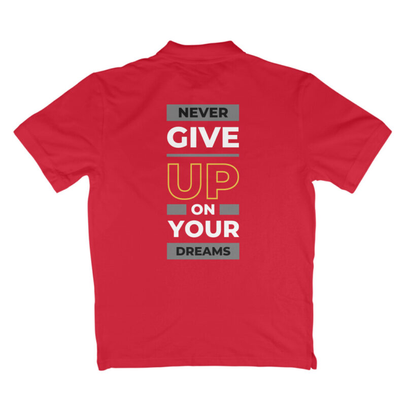 Never Give Up On Your Dreams – Men’s Polo T-Shirt - Image 3
