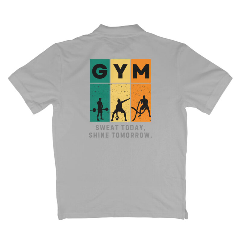 GYM Sweat Today, Shine Tomorrow. – Men’s Polo T-shirt - Image 4