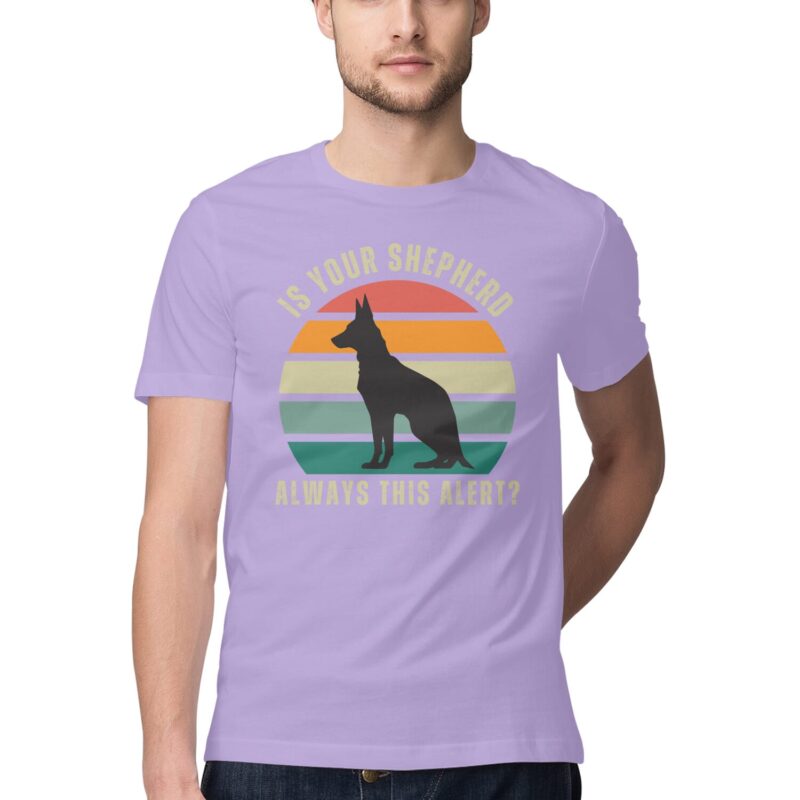 Is Your Shepherd Always This Alert? T-Shirt – Men’s Half Sleeve Round Neck - Image 5
