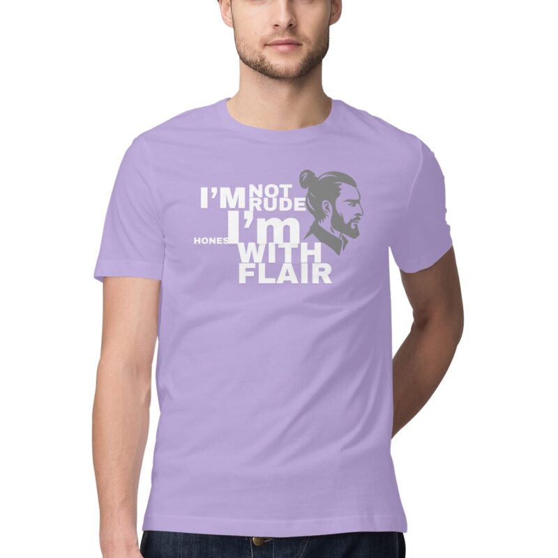 I'm Not Rude, I'm Honest with Flair T-Shirt – Men’s Half Sleeve Round Neck - Image 3