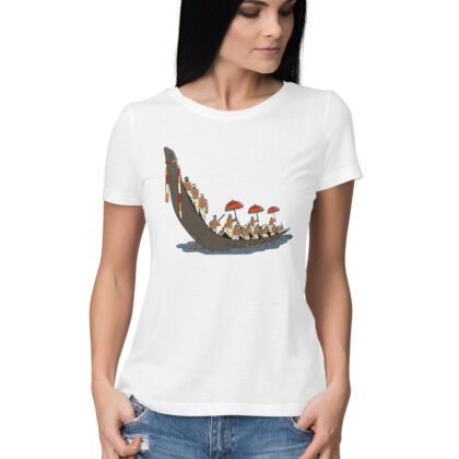 Vallam Kali Boat Race T-Shirt – Women’s Half Sleeve Round Neck