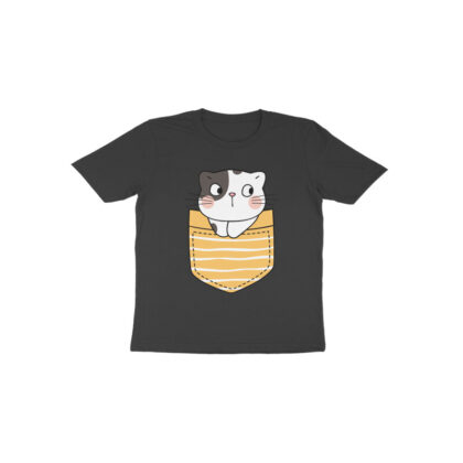 Pocket Cat T-shirt – Toddler Half Sleeve Round Neck
