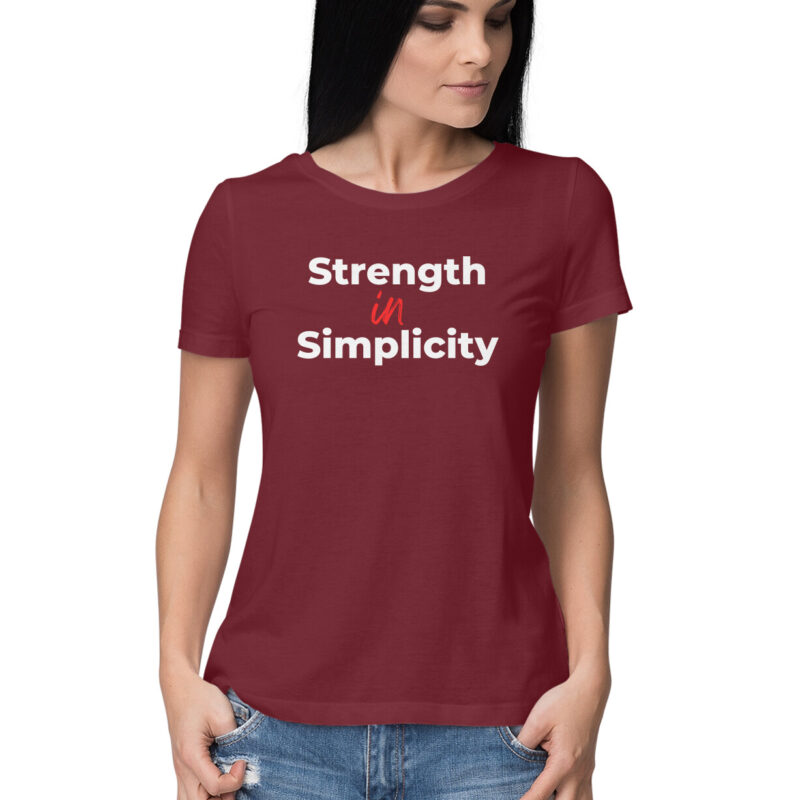 Strength in Simplicity T-shirt – Women’s Half Sleeve Round Neck - Image 5