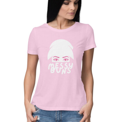 Messy Buns T-shirt – Women’s Half Sleeve Round Neck