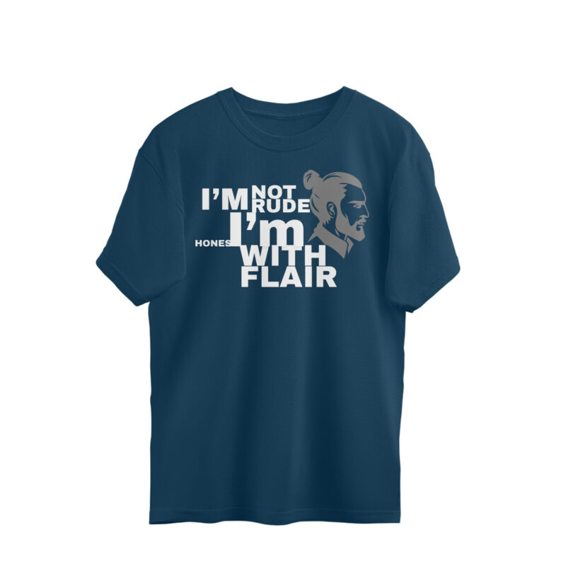 I’m not rude I’m honest with flair - Men's Oversized Tshirts - Image 3