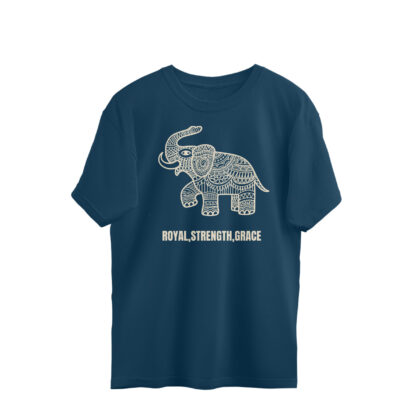 Patterned Elephant Royal,Strength,grace – Men’s Oversized T-shirts