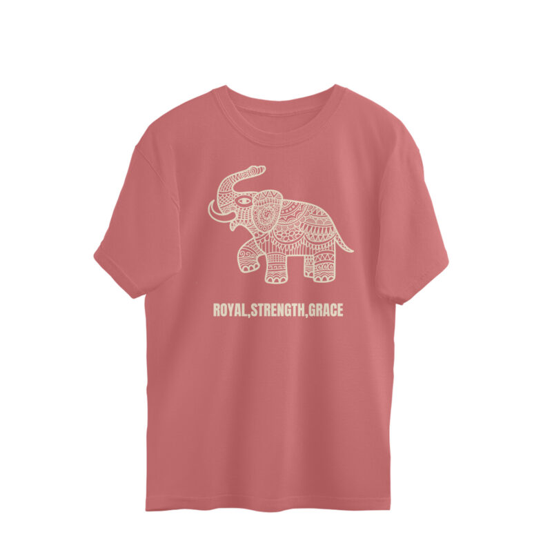 Patterned Elephant Royal,Strength,grace – Men’s Oversized T-shirts - Image 3