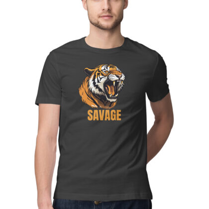 Savage Tiger – Men’s Half Sleeve Round Neck T-Shirt