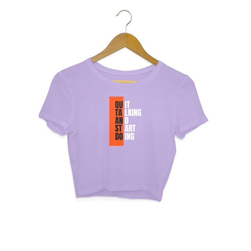 Quit Talking And Start Doing –Women's  Crop Tops - Image 3