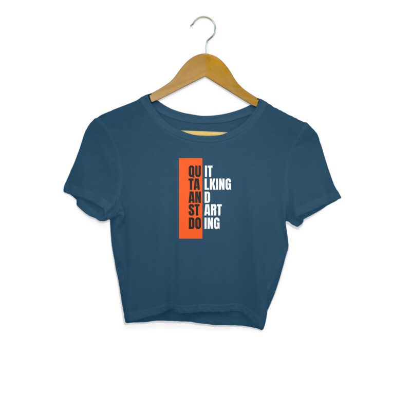 Quit Talking And Start Doing –Women's  Crop Tops - Image 8