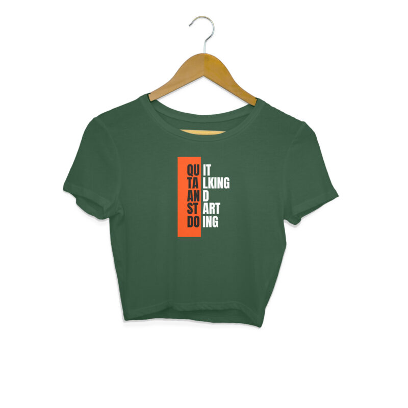 Quit Talking And Start Doing –Women's  Crop Tops - Image 9