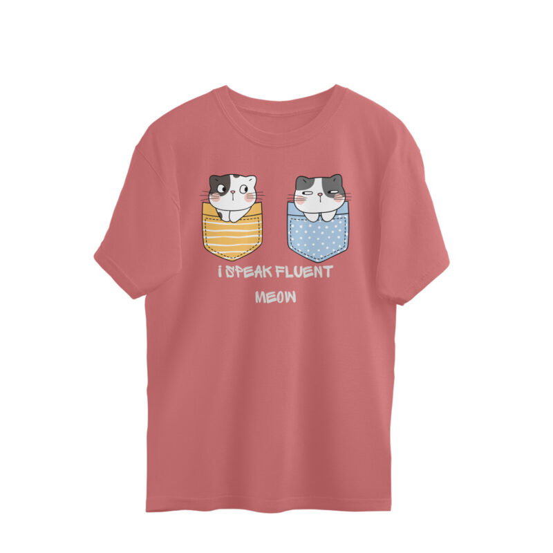 I speak fluent meow – Men’s Oversized T-shirts - Image 2