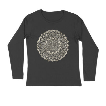 Mandala Flower Illustration – Men’s Full Sleeve Round Neck T-Shirt