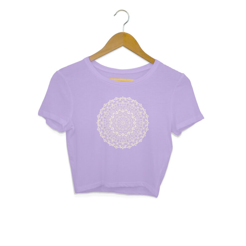 Mandala Flower Illustration – Women's Crop Tops - Image 2