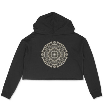Mandala Flower Illustration – Women's Crop Hoodies