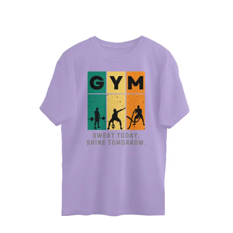 GYM Sweat Today, Shine Tomorrow. – Men’s Oversized T-shirts - Image 4