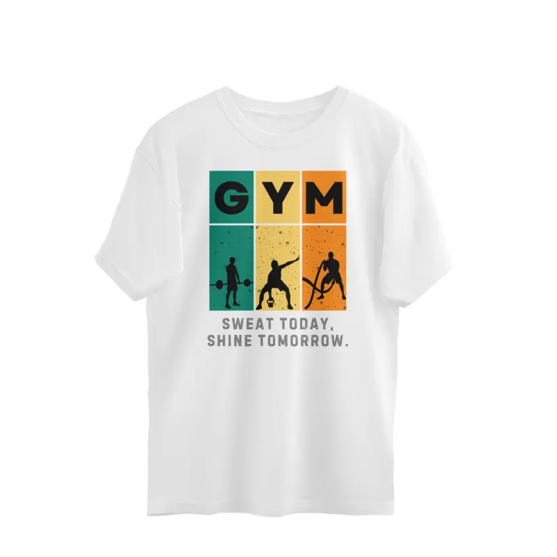 GYM Sweat Today, Shine Tomorrow. – Men’s Oversized T-shirts - Image 6