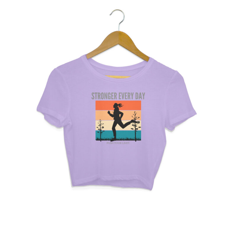 Stronger Every Day ,Push Your Limit. – Women's Crop Tops - Image 4