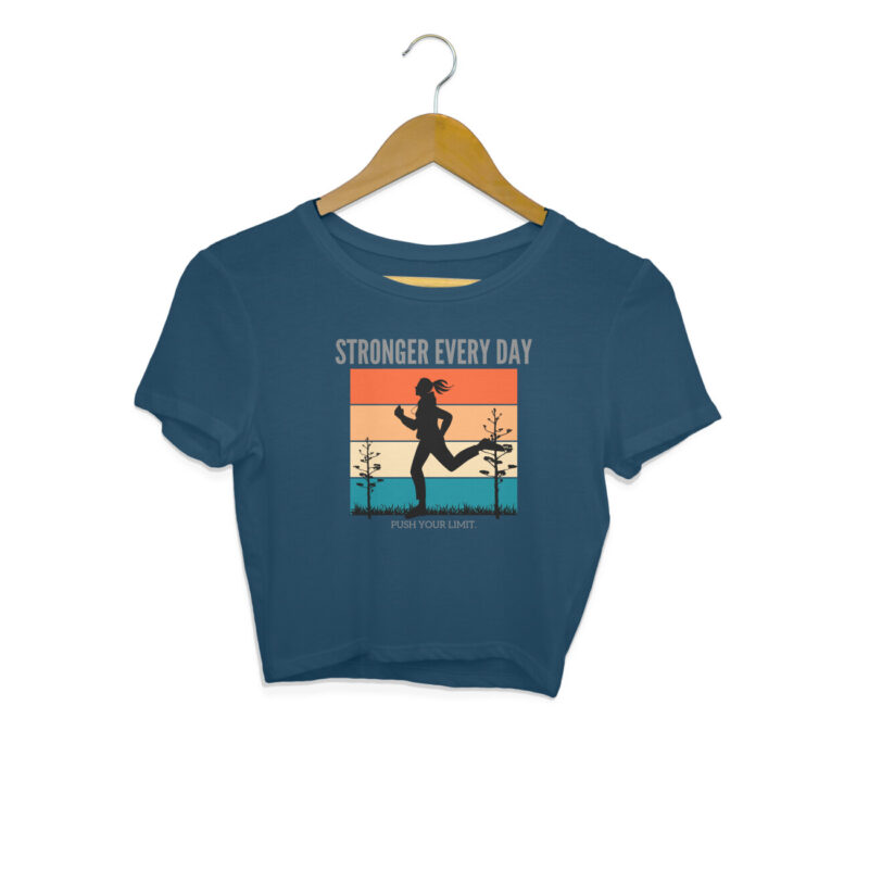 Stronger Every Day ,Push Your Limit. – Women's Crop Tops - Image 8