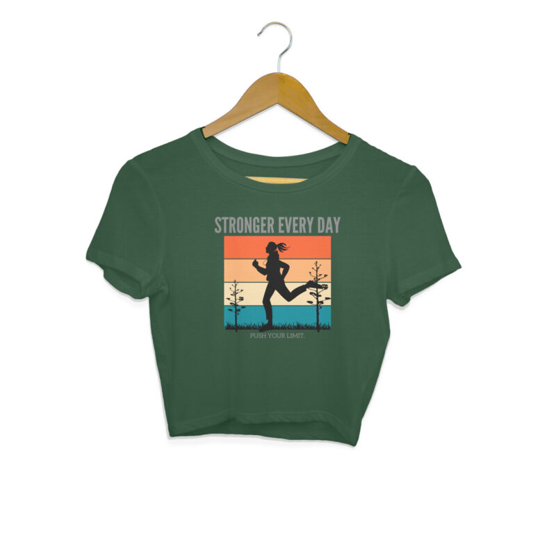 Stronger Every Day ,Push Your Limit. – Women's Crop Tops - Image 9