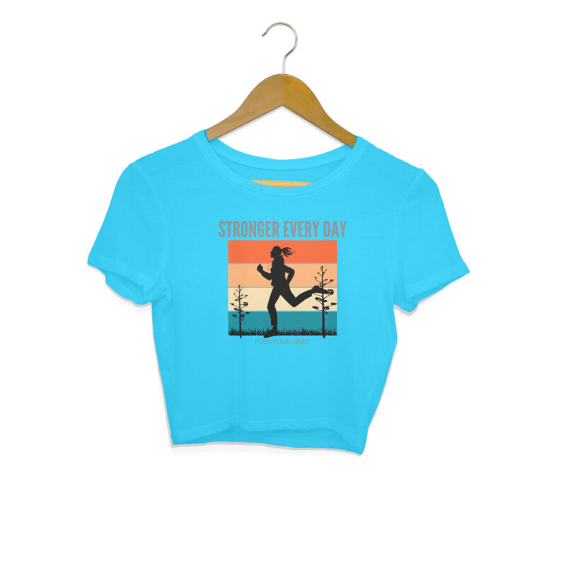 Stronger Every Day ,Push Your Limit. – Women's Crop Tops - Image 11