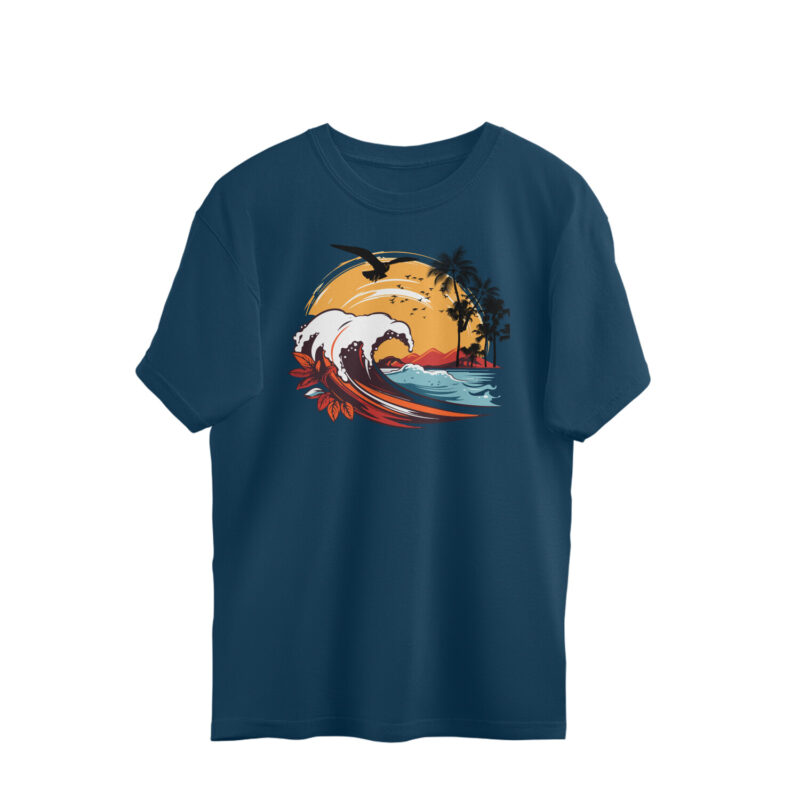 Waves Whisper Freedom – Men’s Oversized T-shirts - Image 2
