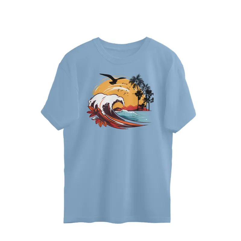 Waves Whisper Freedom – Men’s Oversized T-shirts - Image 6