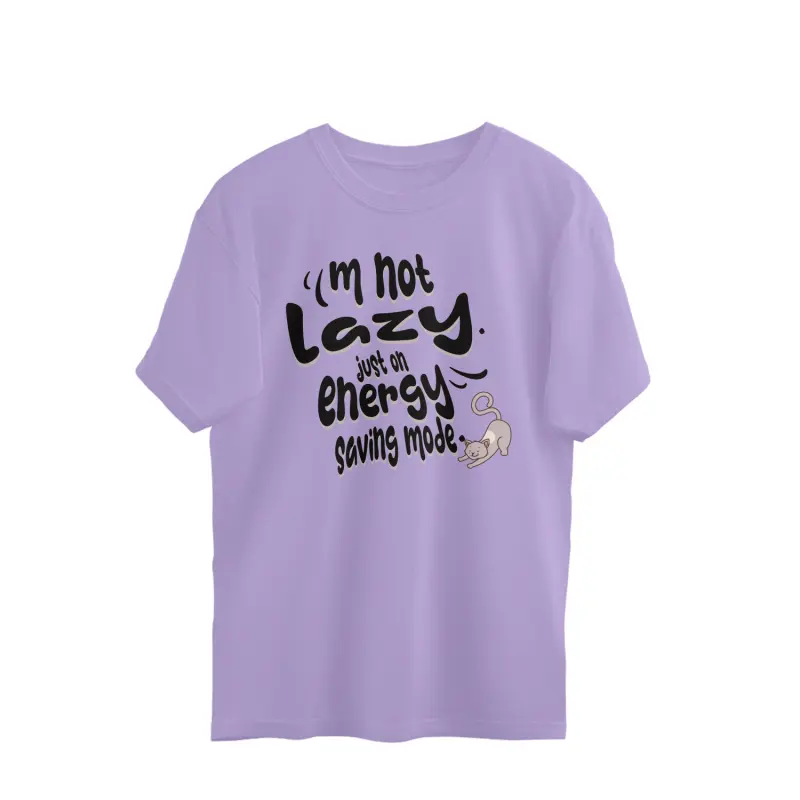 I’m not lazy, just on energy-saving mode. – Men’s Oversized T-shirts - Image 3