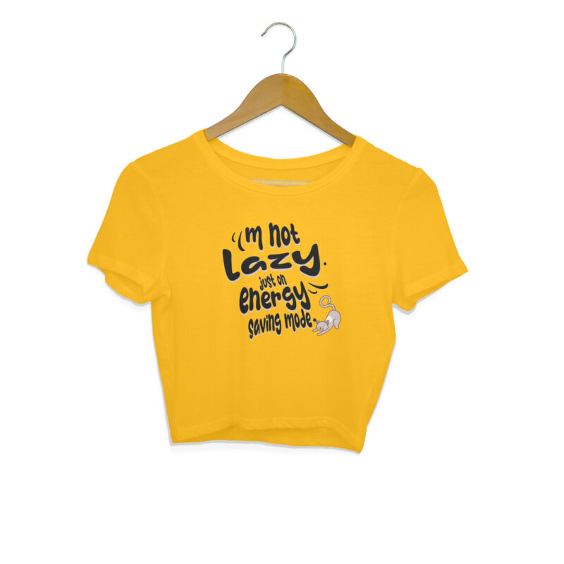 I’m not lazy, just on energy-saving mode. – Women's Crop Tops - Image 3