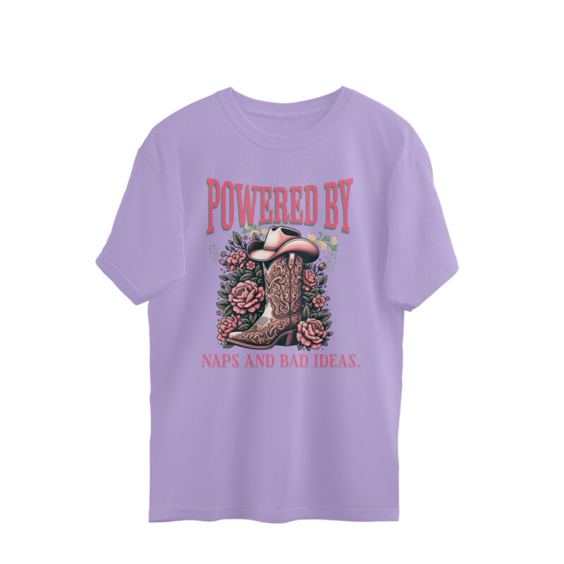 Powered by naps and bad ideas. – Men’s Oversized T-shirts - Image 2