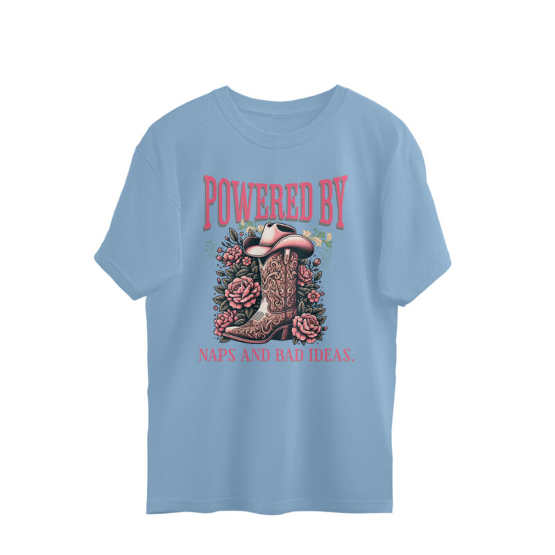 Powered by naps and bad ideas. – Men’s Oversized T-shirts - Image 3