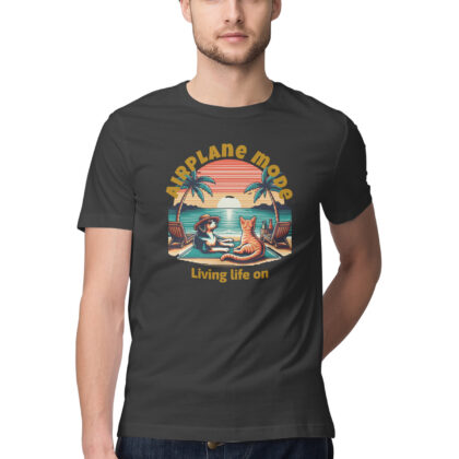 Living Life on Airplane Mode T-shirt – Men’s Half Sleeve Round Neck