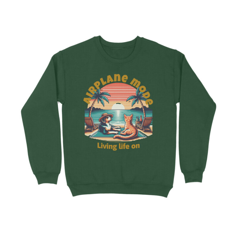 Living Life on Airplane Mode Sweatshirt – Men’s Full Sleeve - Image 9