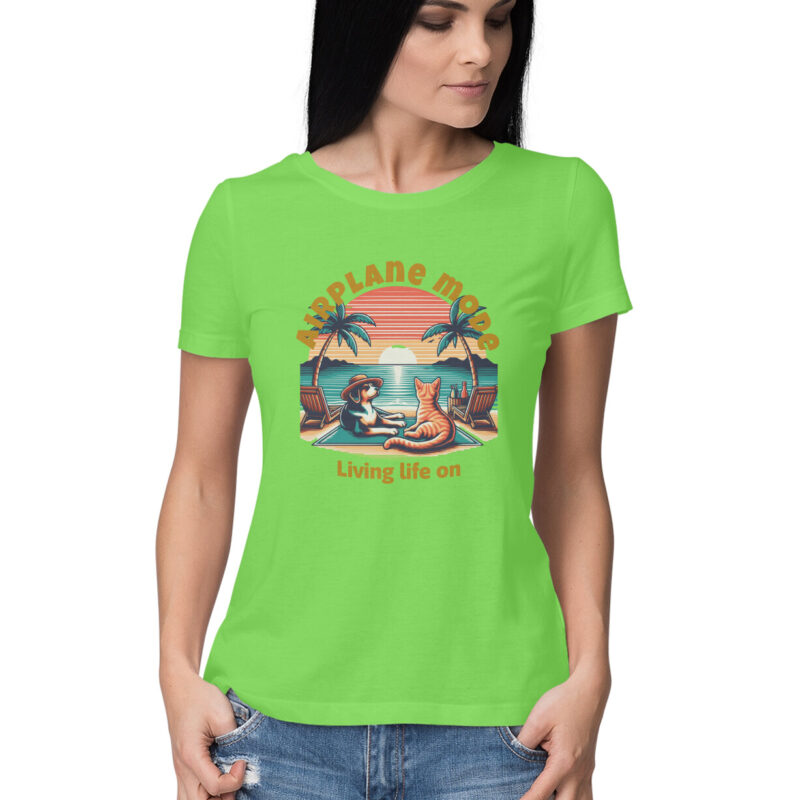Living Life on Airplane Mode T-shirt – Women’s Half Sleeve Round Neck - Image 6