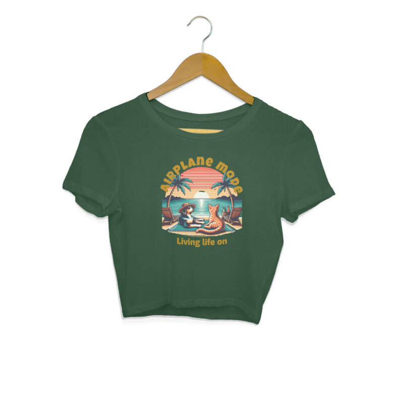 Living Life on Airplane Mode Crop Top – Women’s - Image 3