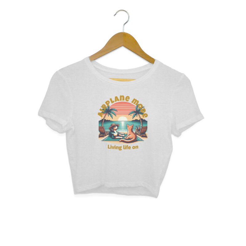 Living Life on Airplane Mode Crop Top – Women’s - Image 5