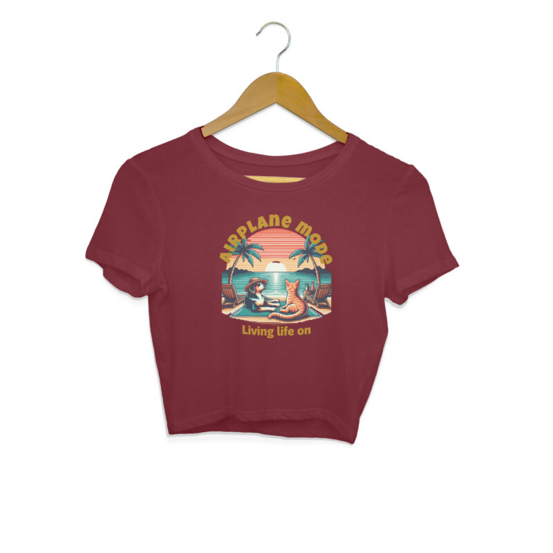 Living Life on Airplane Mode Crop Top – Women’s - Image 6