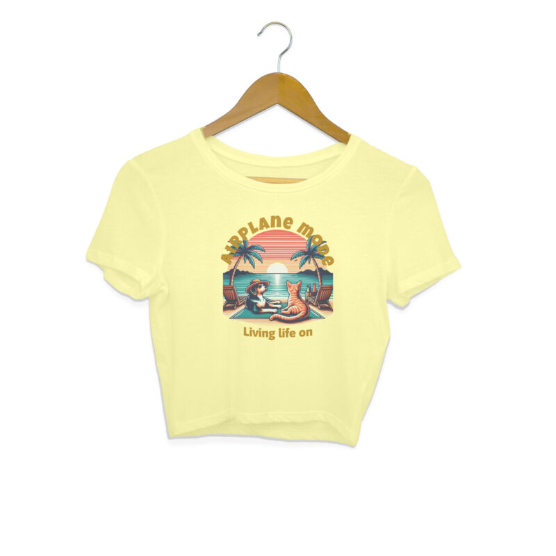 Living Life on Airplane Mode Crop Top – Women’s - Image 9