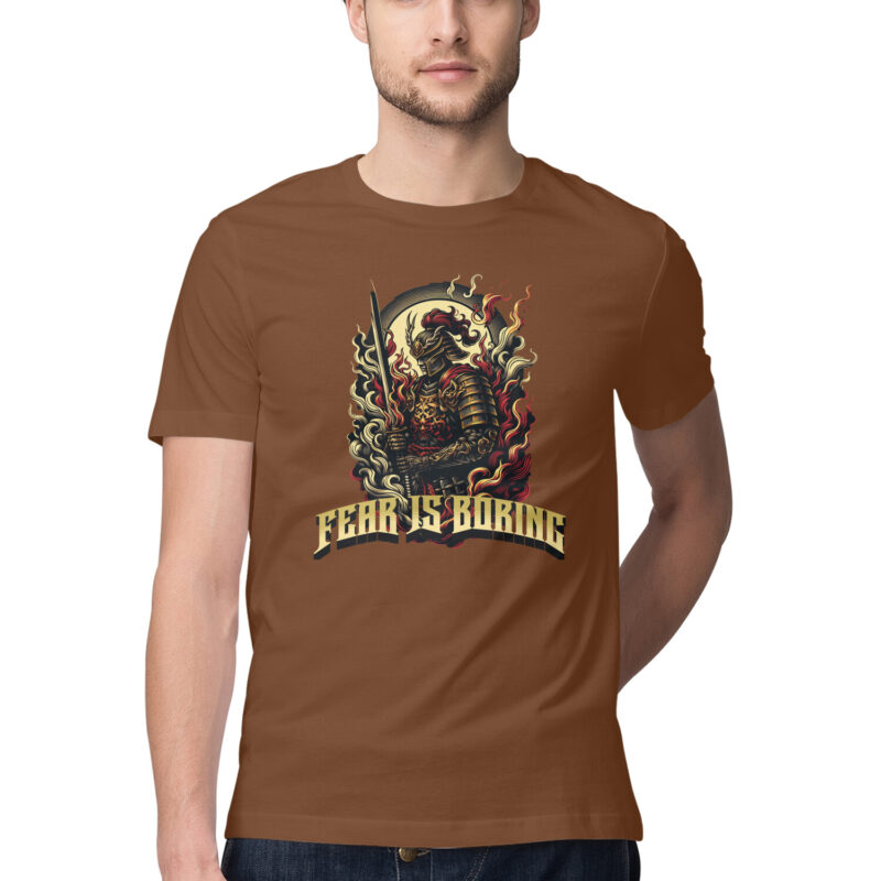 Fear is Boring T-shirt – Men’s Half Sleeve Round Neck - Image 3