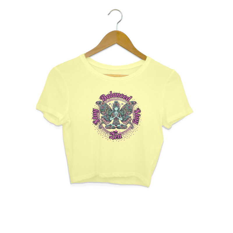 Stay Balanced, Stay Zen Crop Top – Women’s - Image 10