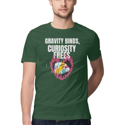 Gravity Binds, Curiosity Frees - Men’s Half Sleeve Round Neck T-Shirt | Explore the Unknown