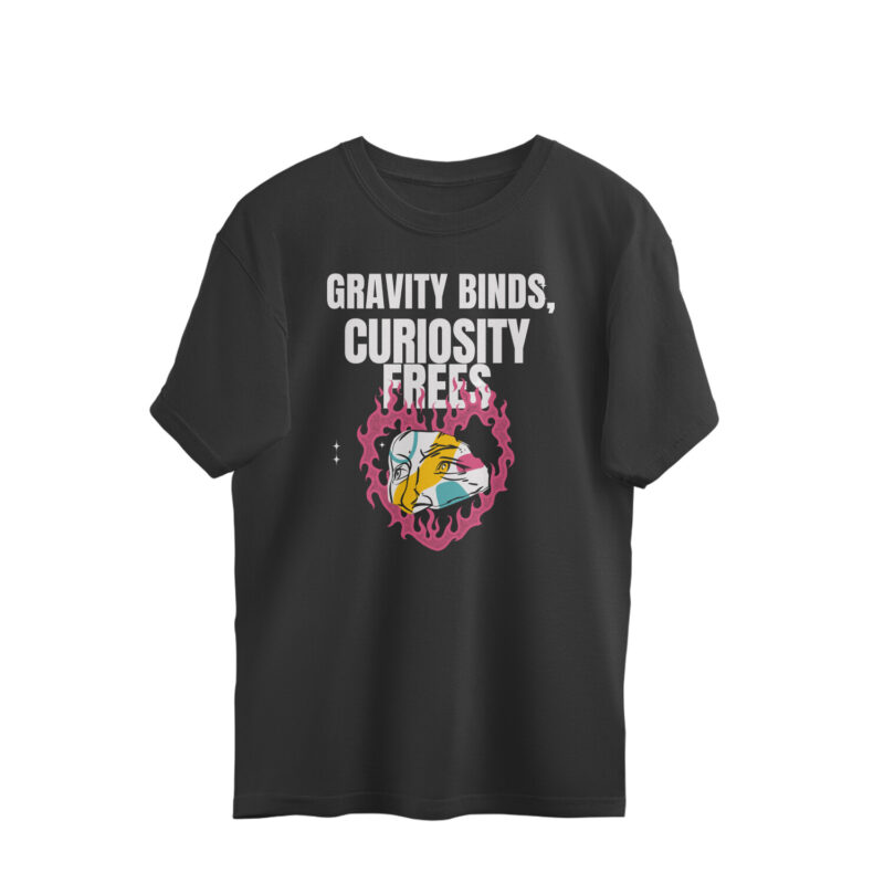 Gravity Binds, Curiosity Frees - Men’s Oversized T-shirts | Explore in Style - Image 2