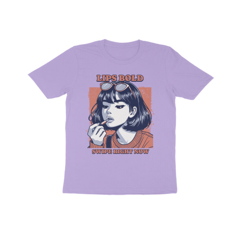 Lips Bold—Swipe Right Now! Kids Half Sleeve T-Shirt | Fun & Stylish Apparel - Image 5
