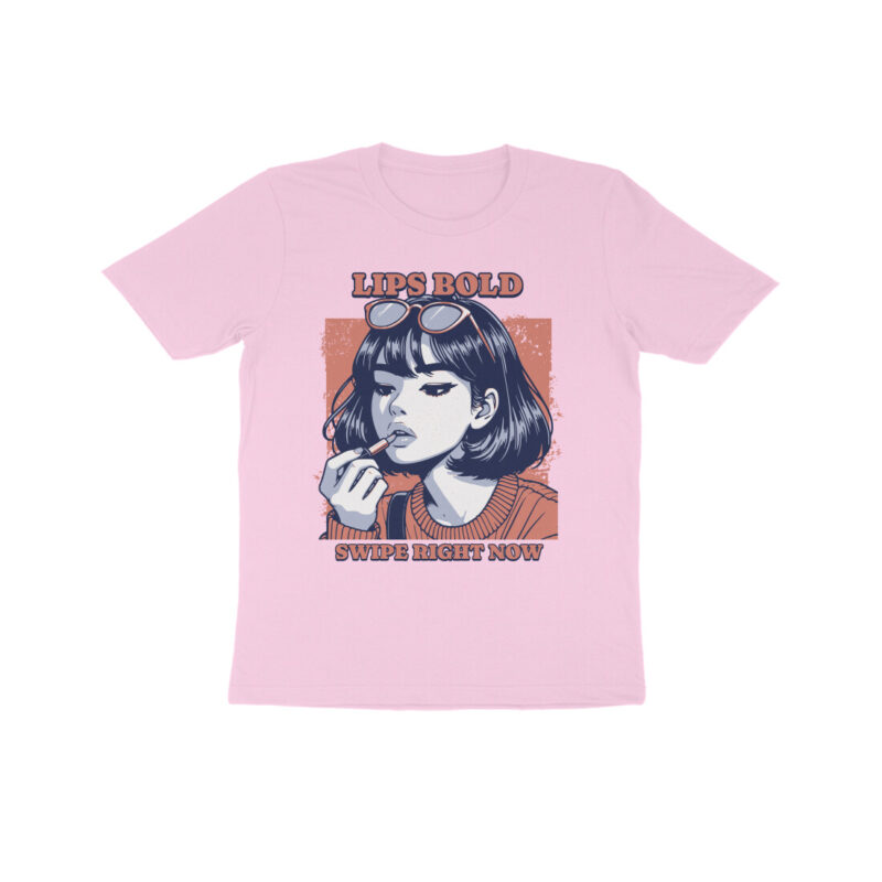 Lips Bold—Swipe Right Now! Kids Half Sleeve T-Shirt | Fun & Stylish Apparel - Image 6