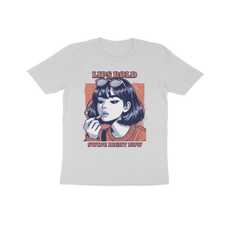 Lips Bold—Swipe Right Now! Kids Half Sleeve T-Shirt | Fun & Stylish Apparel - Image 8