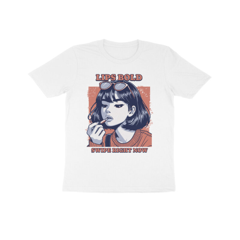 Lips Bold—Swipe Right Now! Kids Half Sleeve T-Shirt | Fun & Stylish Apparel - Image 13