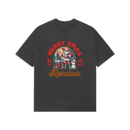 Merry Xmas Reindeer - Men’s Premium Oversized T-shirt | Festive Holiday Comfort
