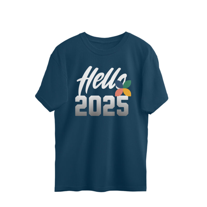 Hello 2025 - Men’s Oversized T-Shirt | New Year Fashion Statement - Image 2