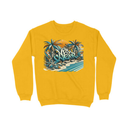 New Year Beach Vintage Graffiti Art – Men’s Full Sweatshirt | Celebrate Creatively