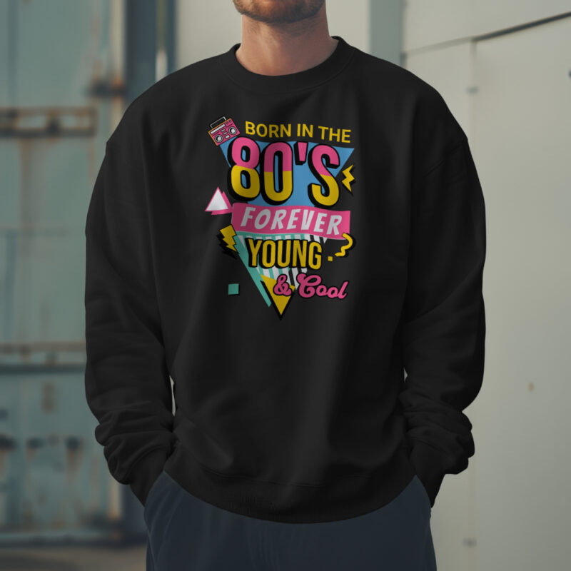 Born in the 80's Men’s Full Sweatshirt - Retro Style